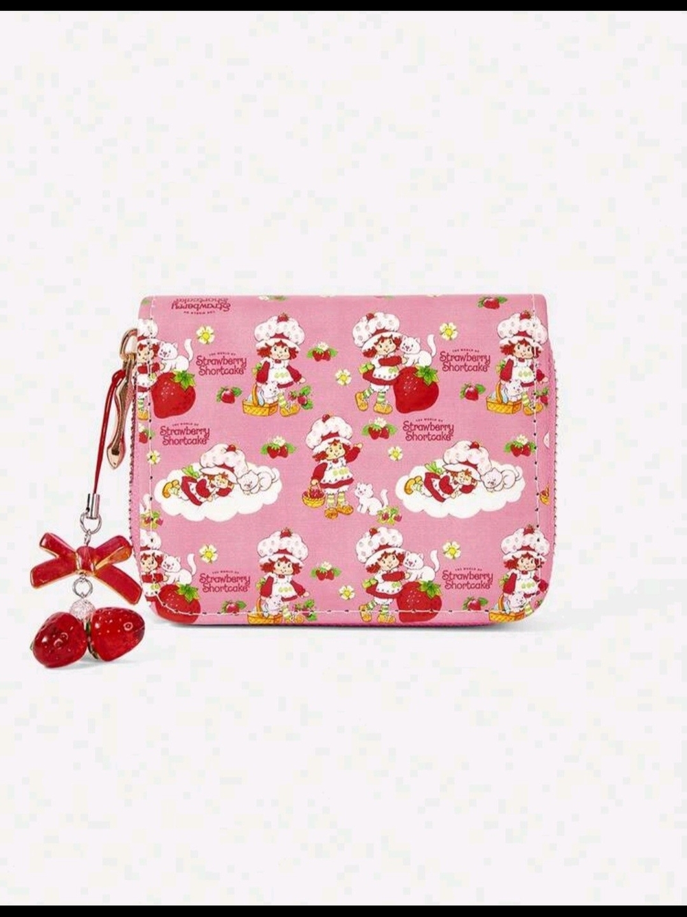 Strawberry Shortcake Pink Zip Wallet with Charm